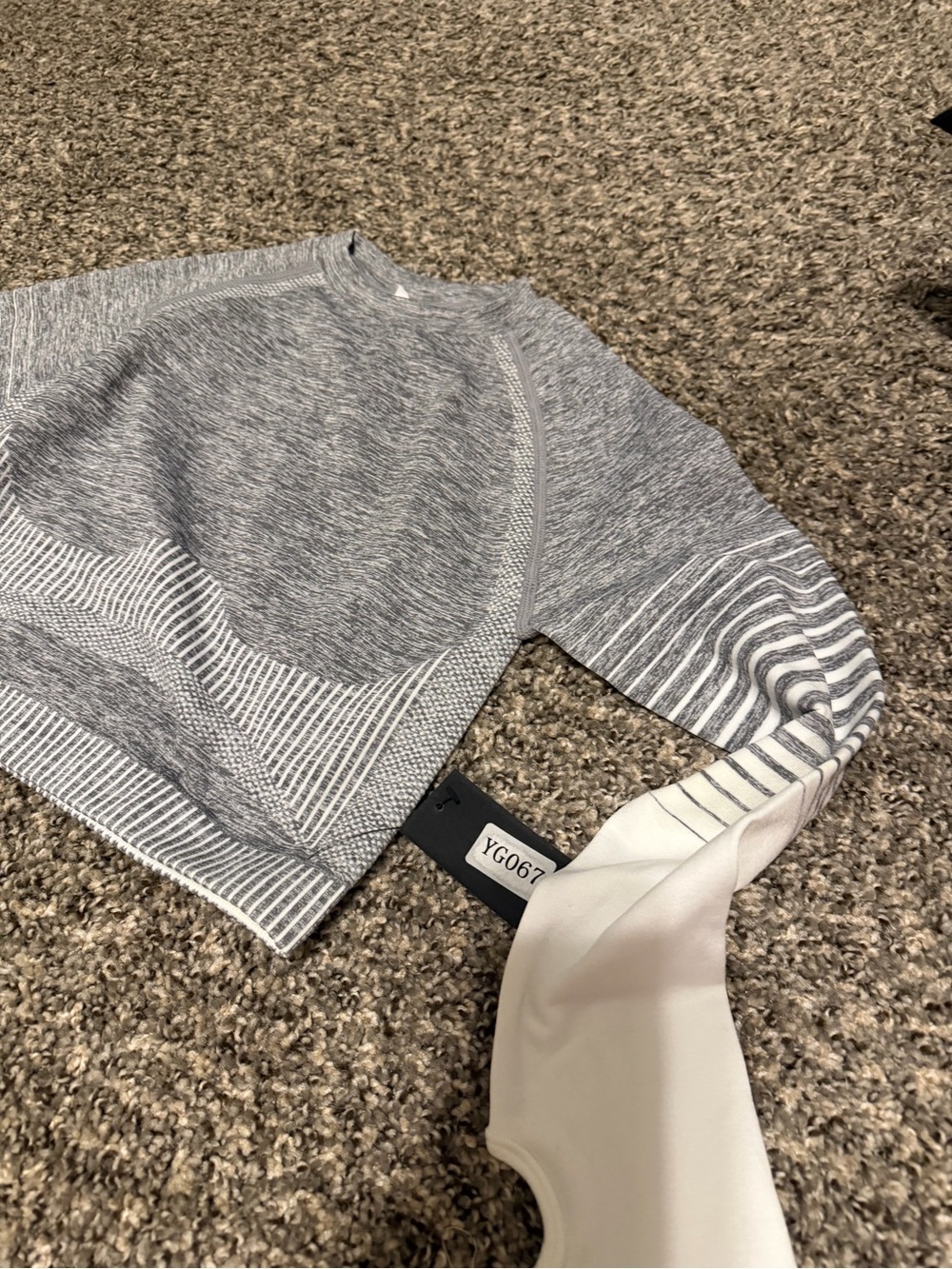 Hot Miami Styles Gray and White Crewneck Performance Sweater